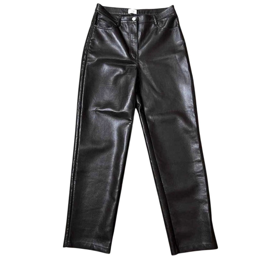Wilfred Aritzia The Melina Black Vegan Leather Pants Size 6 Minimalist